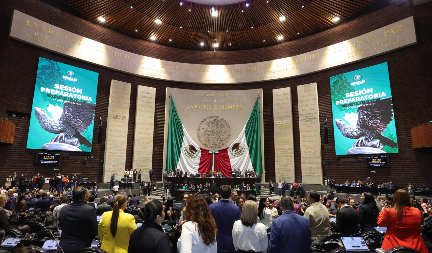 Salón de sesiones de la Cámara de Diputados durante la Sesión Preparatoria de la LXVI Legislatura